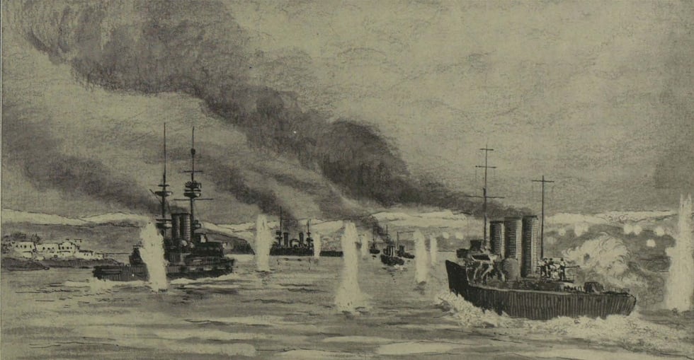 Reconnaissance on 18 April in preparation for the forcing of the Dardanelles