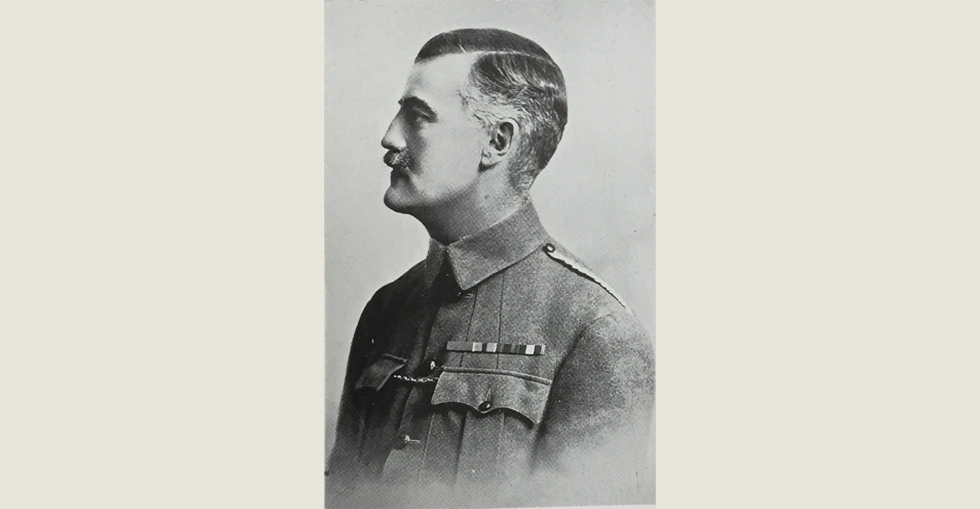 Lieut. Col. Sir J.P. Milbanke, VC, of the 10th Hussars, Commanding Notts Sherwood Rangers Yeomanry. He was killed in the Dardanelles on 21 August