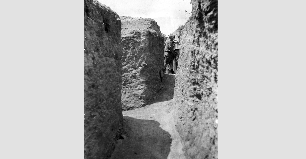 View along trenches, Russell's Top, 1915