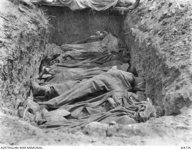 Burial site at Gallipoli. (Australian War Memorial)
