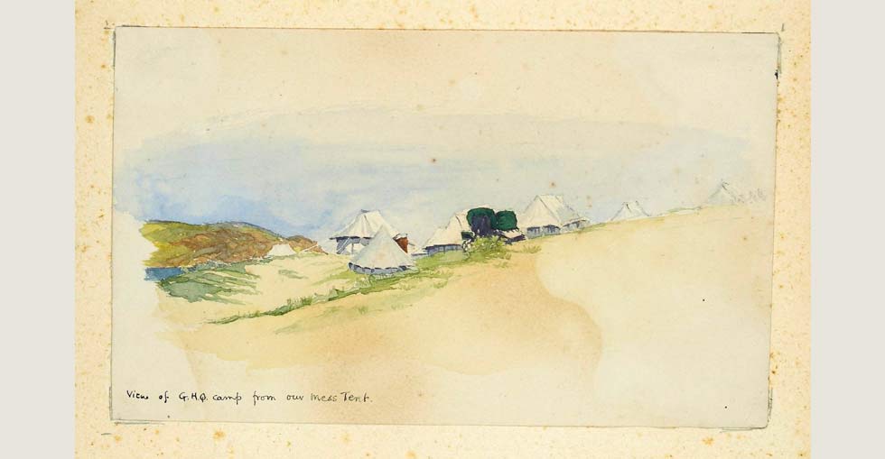 View of G.H.Q. camp from Chichester's mess tent