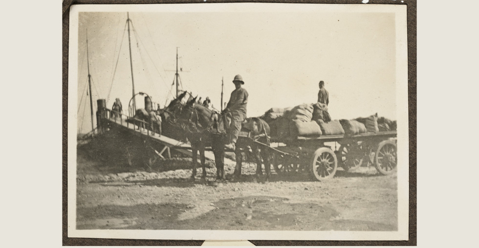 Landing stores, Gallipoli, 1915.