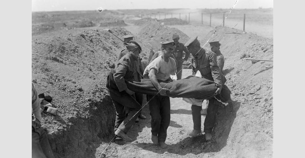A burial party at work on the Gallipoli Front